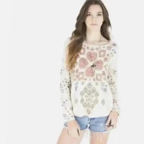 Gypsy 05 Global Village Girisha Intarsia Boho Pullover Sweater - Picture 5 of 5